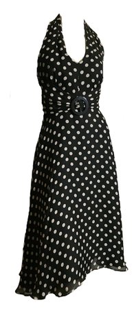 Black and White Polka Dot 50s Style Halter Dress circa 2000s – Dorothea's Closet Vintage