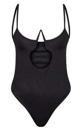 Black V Bar Cut Out Bodysuit | Tops | PrettyLittleThing