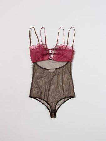 Nensi Dojaka Outlet: body for woman - Brown | Nensi Dojaka body NDSS23ACC003 online at GIGLIO.COM