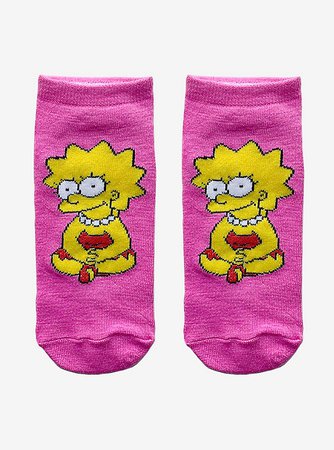 The Simpsons Lisa Pink No-Show Socks