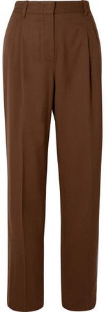 CASASOLA - Wool Straight-leg Pants - Chocolate