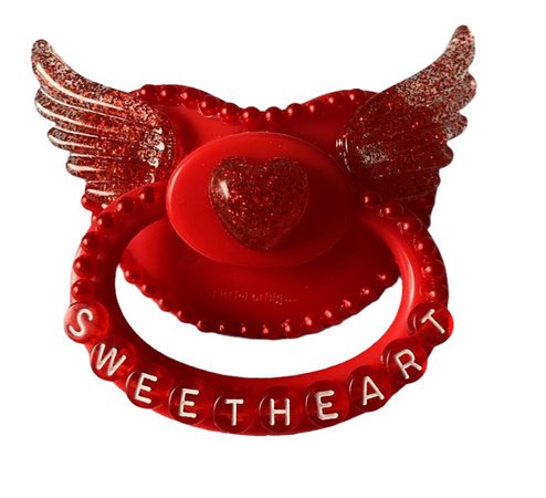 Red heart adult paci