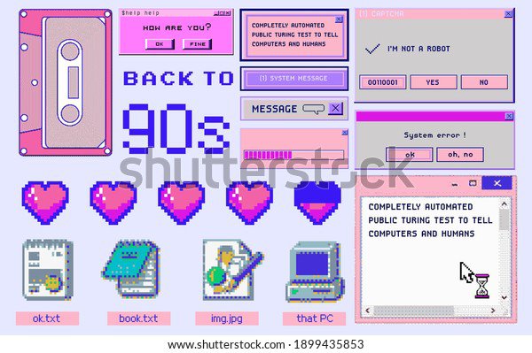 Old User Interface Windows Retro Message Stock Vector (Royalty Free) 1899435853