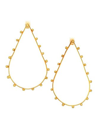 Sylvia Toledano Goute Dots 22K Goldplated Teardrop Hoop Earrings