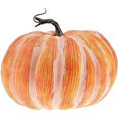 Amazon.com: Woration Fake Pumpkin Decoration 8.4 Inch Large Yellow Artificial Pumpkin Faux Vegetable Food Model for Autumn Fall Harvest Halloween Thanksgiving Day : Home & Kitchen