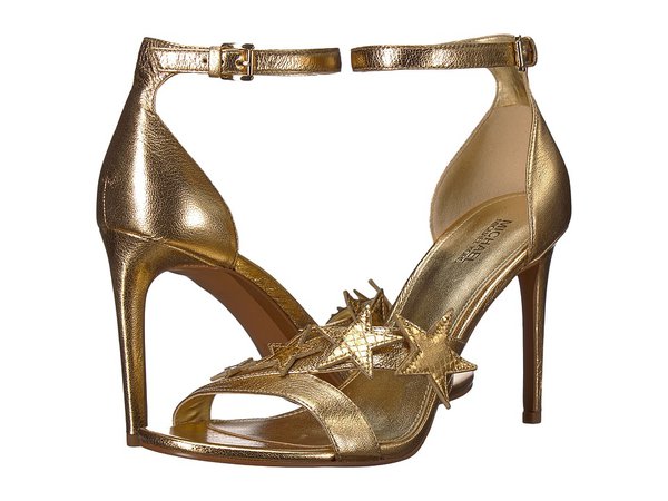 MICHAEL Michael Kors - Lexie Sandal (Pale Gold Metallic Nappa/Shiny Metallic Snake/Mirror Metallic) Women's Sandals