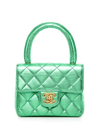 Chanel Pre-Owned 1990s CC diamond-quilted square mini bag - FARFETCH