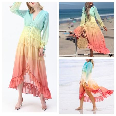 Model Rainbow Dress