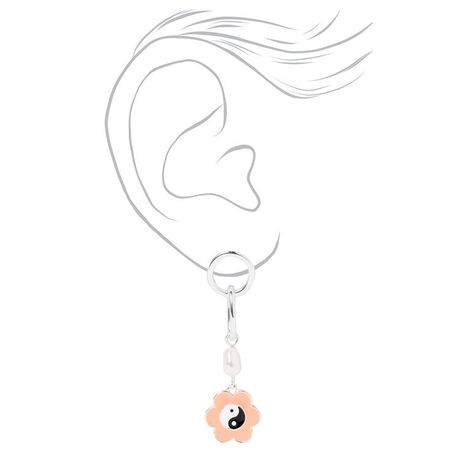2" Floral Yin Yang Drop Earrings | Claire's US