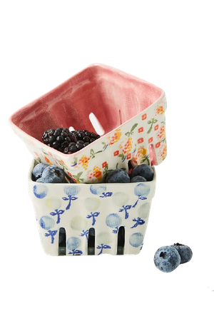 floral ceramic berry basket anthropologie