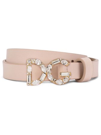 Shop pink Dolce & Gabbana Kids crystal DG buckle belt with Express Delivery - Farfetch