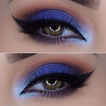 Royal Blue Eye Makeup w/ Eyeliner