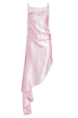 Buckle Strap Asymmetric Silk Dress Gr. S