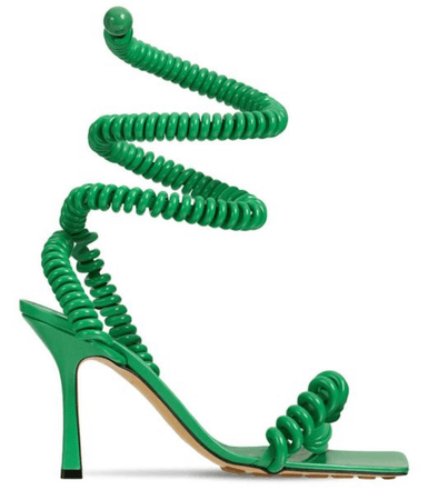 Bottega Veneta Women's Green 90mm Wire Stretch Sandals heels $1,390