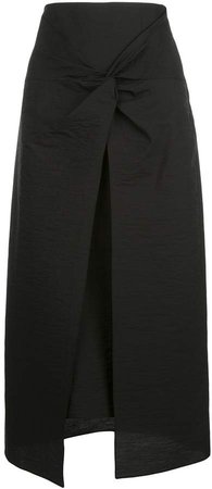 twisted-waist A-line skirt
