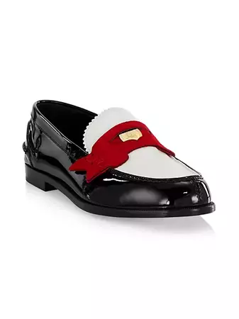 Shop Christian Louboutin Penny Donna Leather Penny Loafers | Saks Fifth Avenue