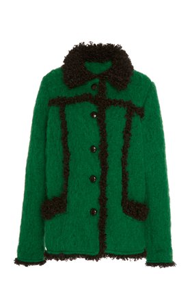 Contrast-Trimmed Mohair Coat by Anna Sui | Moda Operandi
