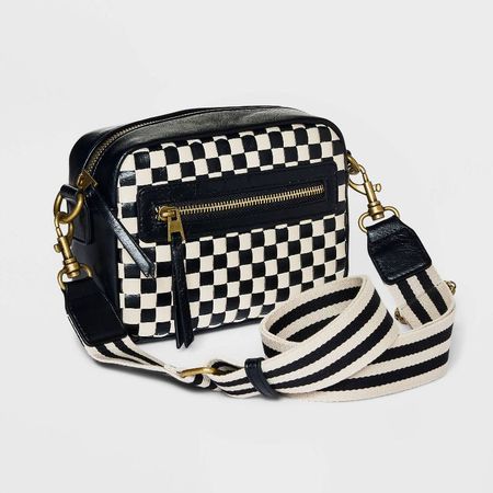 Checker Camera Crossbody Bag With Strap - Universal Thread™ Black/white : Target