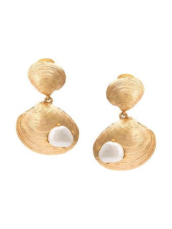 Oscar de la Renta Sea Shell Earrings