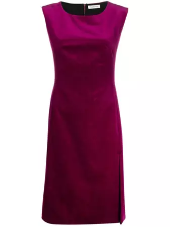 There Was One velvet-effect Sleeveless Fitted Dress - Farfetch