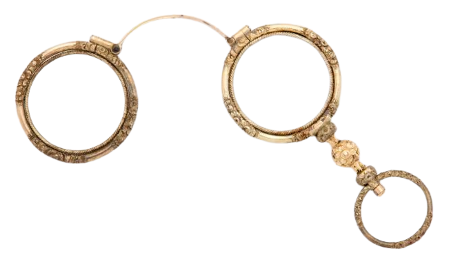 Gold Folding Eyeglasses, about 1860