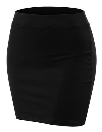 Doublju Stretch Knit Bodycon Mini Skirt for Women with Plus Size at Amazon Women’s Clothing store