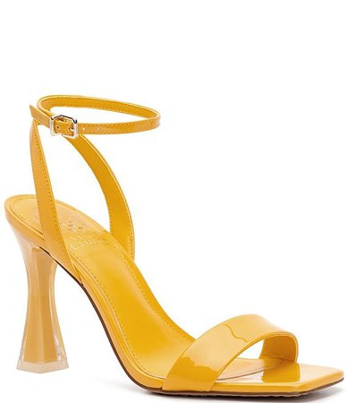 Vince Camuto Rabenie Patent Leather Ankle Strap Ice Cube Heel Dress Sandals | Dillard's