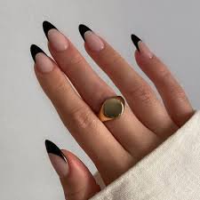 black French tip nails - Google Search