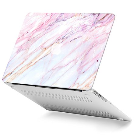 GMYLE Pink Marble Macbook Air 13 inch case Soft-Touch Matte Plastic Scratch Guard Cover for Macbook Air 13 inch (Model: A1369 & A1466)