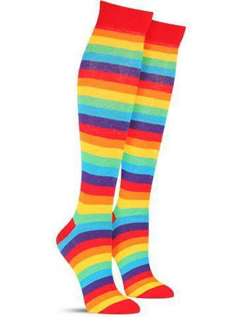 Rainbow Stripes Knee High Socks