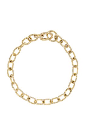 18k Yellow Gold Imogen Chain Bracelet With Diamonds By Octavia Elizabeth