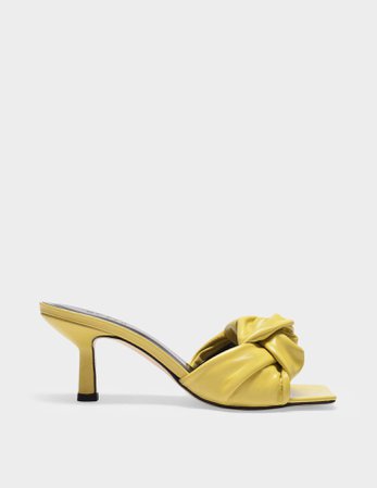 Lana Sandals in Yellow Creased Leather