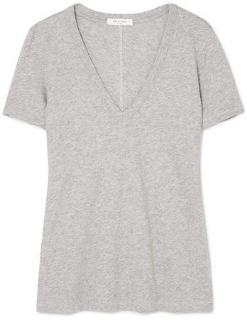 The Vee Slub Pima Cotton-jersey T-shirt - Gray