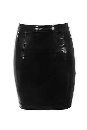 Clothing : Skirts : 'Solera' Black Vinyl Mini Skirt