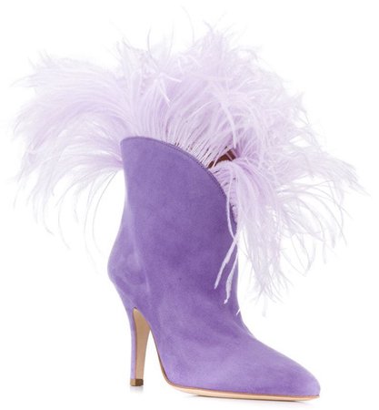 PARIS TEXAS Purple Feather Boots