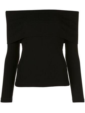 rosetta getty black banded off the shoulder long sleeve top