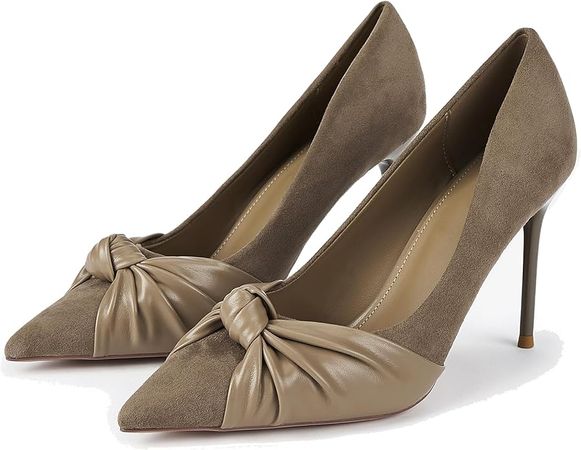 Amazon.com | stylewe Velvet Heels for Women, Dressy High Heels with Twist Bow Knot, Stiletto Heels for Women | Shoes