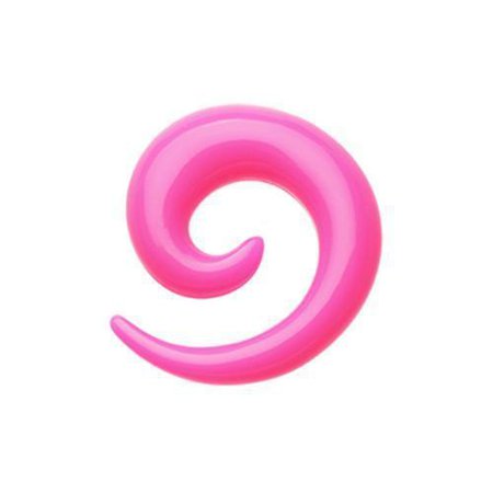 Pink Solid Acrylic Ear Gauge Spiral Hanging Taper - 1 Pair - * Rebel Bod *