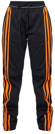 plt orange and black track pants