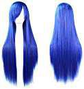 Amazon.com: Prettybuy 32" 80cm Fashion Women's Cosplay Hair Wig Long Straight Hair Heat Resistant Costume Party Full Wigs (Royal Blue)