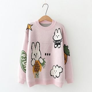 PANDAGO Rabbit Print Sweater | YesStyle