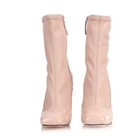 Alexander McQueen Perspex heel leather ankle boots (€470)