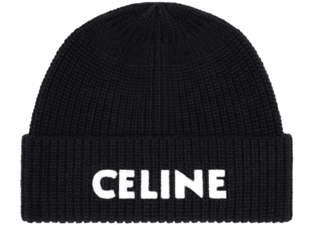 Celine Embroidered Knit Wool Beanie