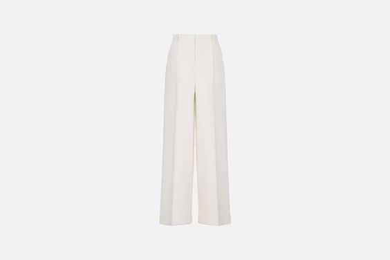 Flared Pants White Wool and Silk | DIOR
