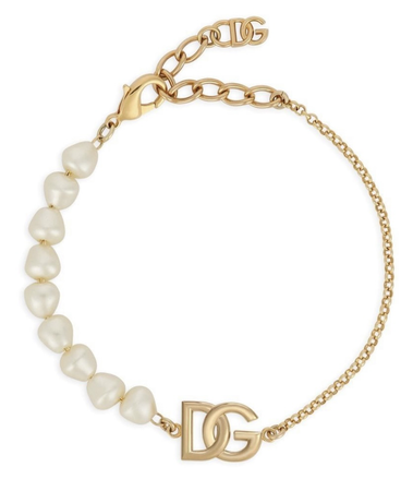 dolce and gabbana logo pearl bracelet (375)