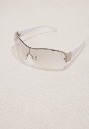 white diamante visor sunglasses