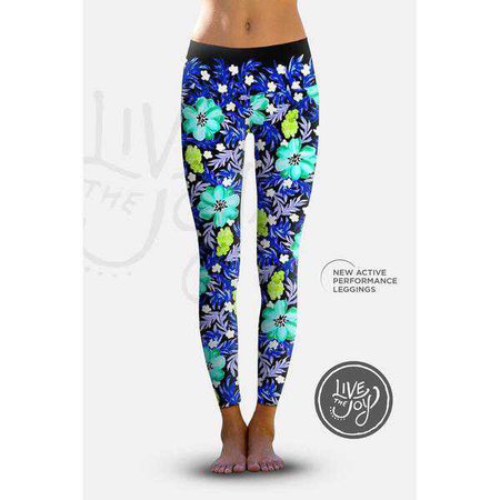 Leggings | Shop Women's Blue Loose Floral Print Legging at Fashiontage | 9415311