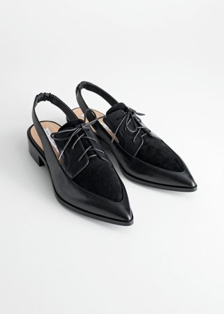 Pointed Slingback Oxfords - Black - Flats - & Other Stories