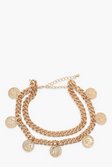 Coin & Chain Anklet 2 Pack | boohoo
