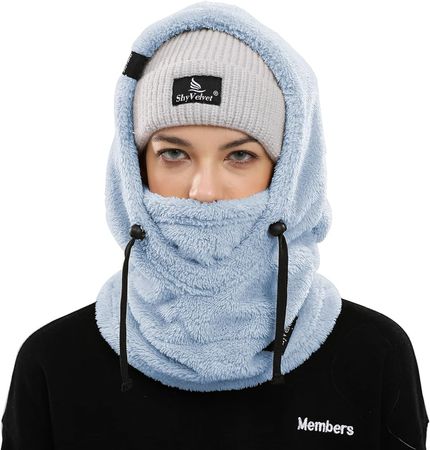 Shy Velvet Balaclava (Unisex) Wind-Resistant Winter Face Mask,Fleece Ski Mask for Men and Women,Warm Face Cover Hat Cap Scarf White at Amazon Men’s Clothing store